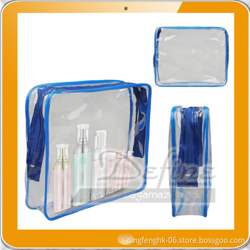 3 pcs PVC Clear Toiletry/Cosmetic/Storage Bag Set with Handle